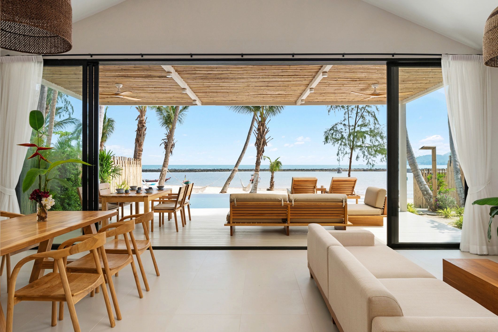 Luxury hotel suite with ocean view